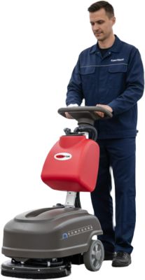 Ручная аккумуляторная поломоечная машина VOSTOK BA15 (литиевая АКБ LiFePO4, 32 Ач, 1350 м²/ч). Изображение №1