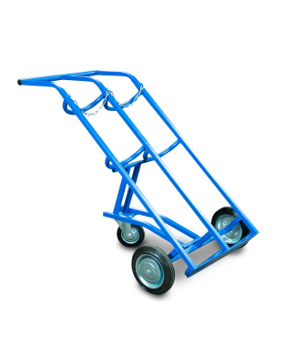 Тележка для газовых баллонов TOR ГБ-2, 2 баллона (250 пневмо колеса + 160 поворотное). Изображение №1