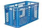 Ящик 800х400х410 перфорированный синий для перевозки живой птицы