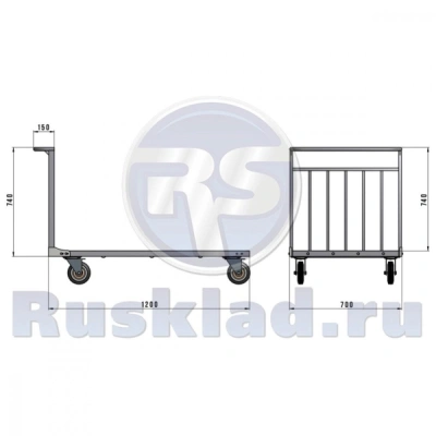Тележка ТПУ-5 (700x1200мм) г/п 800 кг. Изображение №2
