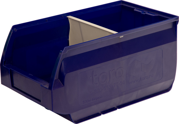 Ящик сплошной 400×230×200 мм, объем 18.4 л., арт.: 5004, синий, код: 10039