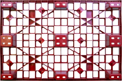 Пластиковый поддон на 9 ножках TR 1208 L 1200х800х160 мм перфорированный, красный. Изображение №2