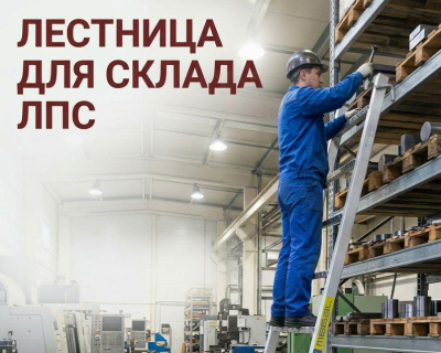 Лестница приставная стеллажная MEGAL ЛПС (высота до стеллажа 2,0-4,5 м). Изображение №1