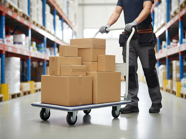 Компактная платформа и колёса 100 мм — эта тележка пройдёт там, где не развернутся крупные собратья. Для магазинов, узких складов и цехов.