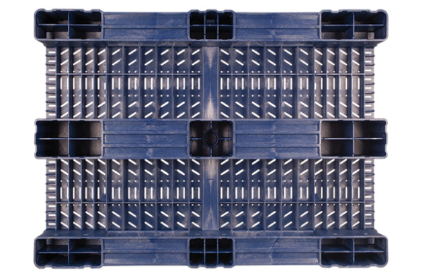 Фото пластиковый поддон на 3-х полозьях tr 1208-2 1200х800х150 мм перфорированный, синий на сайте www.kiit.ru в интернет-каталоге КИИТ ☎ +7(800) 707-07-45