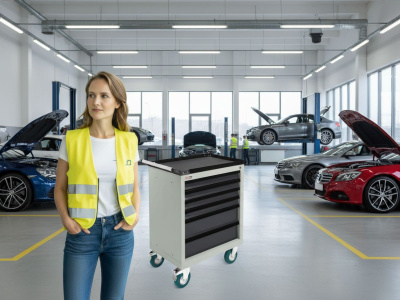 Тумба инструментальная на колесах TS-875.06 | Для автосервиса, 4 малых + 2 больших ящика, ДиКом. Изображение №3