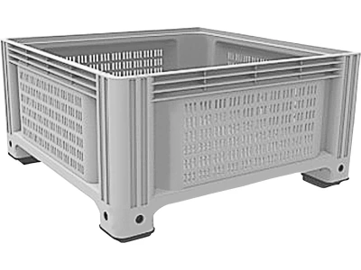 Контейнер D-Box 1130 P 1130x1130x580 мм перфорированный серый на ножках. Изображение №1