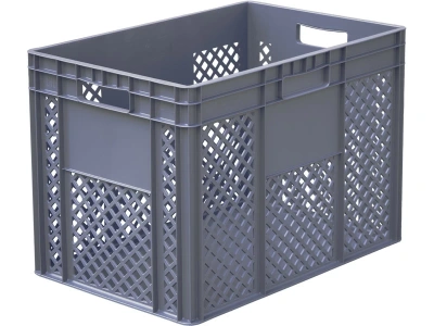 Ящик пластиковый перфорированный 600x400x420 мм (серия 900, HDPE, -18°C до +50°C). Изображение №5