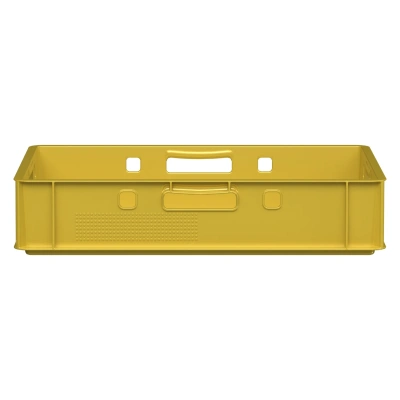 Пластиковый ящик для мяса Iplast E1 12.421 600х400х120 желтый. Изображение №4