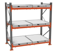 Фото стеллаж с выдвижными полками (3 уровня) для тяжелых грузов 500 кг 2000х1950х1000 мм на сайте www.kiit.ru в интернет-каталоге КИИТ ☎ +7(800) 707-07-45 Изображение №3