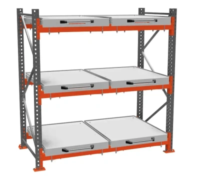 Стеллаж с выдвижными полками (3 уровня) для тяжелых грузов 500 кг 2000х1950х1000 мм. Изображение №3