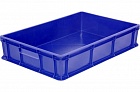 Пластиковый ящик 600х400х140 мм сплошной без ручек синий