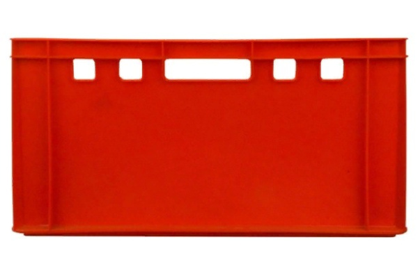 Фото ящик п/э мясной 600х400х300 сплошной е3 красный на сайте www.kiit.ru в интернет-каталоге КИИТ ☎ +7(800) 707-07-45