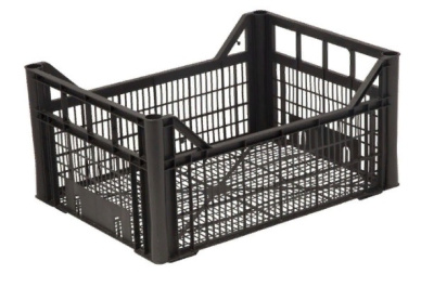 Ящик п/п фруктовый 400х300х135 черный. Изображение №1