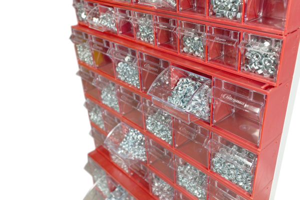 Фото стойка, стеллаж, стенд с откидными коробами со съемными ячейками, лотками стелла-техник 403-19-00-00 на сайте www.kiit.ru в интернет-каталоге КИИТ ☎ +7(800) 707-07-45