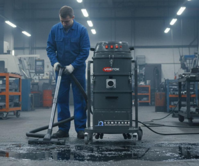 Промышленный пылесос VOSTOK PYO | 3,6 кВт, 60 л, для сбора СОЖ, масла и металлической стружки. Изображение №9