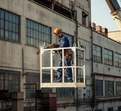 Площадка подвесная алюминиевая MEGAL ППА-1 (160 кг, размер площадки 1,25х0,6 м). Изображение №7