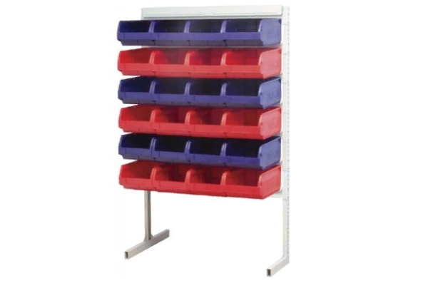 Фото стойка односторонняя 1500 стеллаж с ящиками 24 шт на сайте www.kiit.ru в интернет-каталоге КИИТ ☎ +7(800) 707-07-45