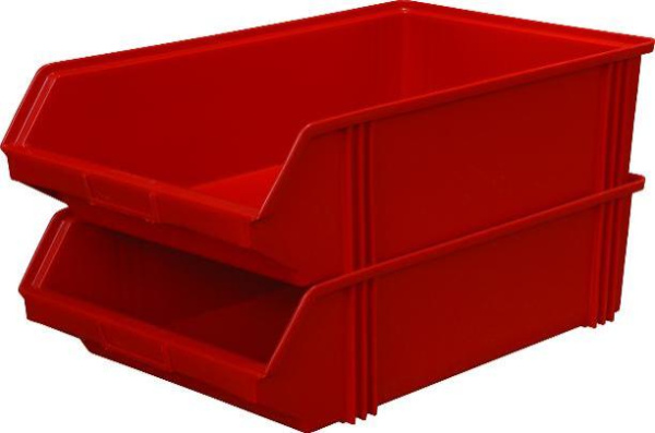 Фото складской лоток 500х310х183 красный на сайте www.kiit.ru в интернет-каталоге КИИТ ☎ +7(800) 707-07-45