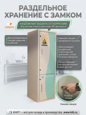 Химический шкаф Сфера 2000х600х600 PP (для кислот и щелочей, полипропилен). Изображение №4