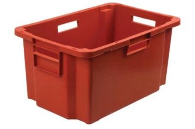 Ящик п/э мясной 600х400х300 сплош. красный. Изображение №1