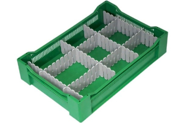 Фото ящик п/э ягодный 600х400х135 сплошное дно зеленый на сайте www.kiit.ru в интернет-каталоге КИИТ ☎ +7(800) 707-07-45