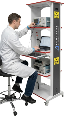 Подкатная стойка GRESSON СПИ (5 полок, 150 кг, 750x1960x600 мм, ESD, встроенная электропанель). Изображение №1