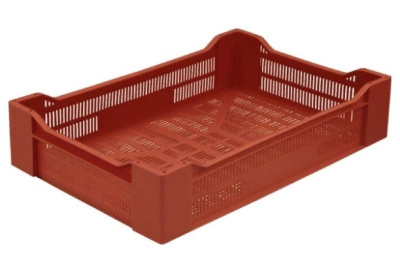 Ящик п/э ягодный 600х400х135 красный. Изображение №1