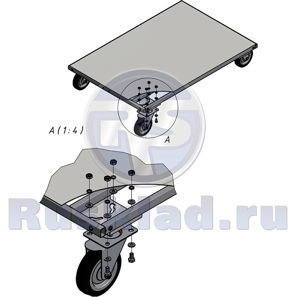 Универсальные площадки для крепления колес на платформе шкафа ШСМ-2