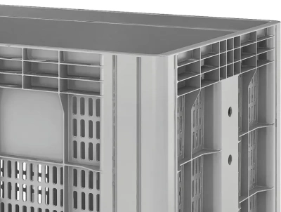 Контейнер SDBOX 1208 P 1200х800х800 мм перфорированный серый на ножках. Изображение №3