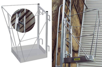 Навесная площадка на лестницы MEGAL ПЛА (120 кг, размер площадки 0,6x0,55 м). Изображение №6