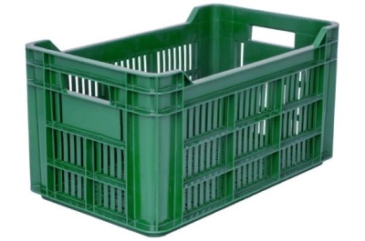 Ящик п/э с перфорацией 500х300х264 зеленый. Изображение №1