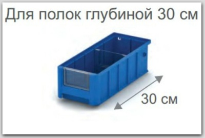 Полочные пластиковые контейнеры iPlast SK для полок стеллажей 300 мм. Изображение №1