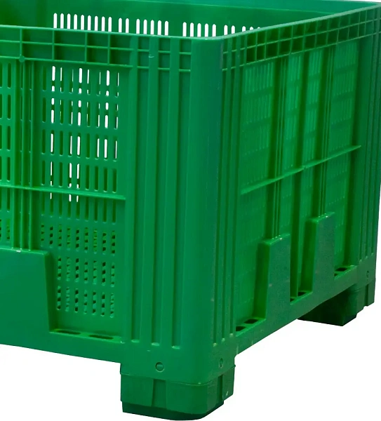Фото контейнер кбп-1120 1120х1120х770 мм зеленый перфорированный на ножках на сайте www.kiit.ru в интернет-каталоге КИИТ ☎ +7(800) 707-07-45 Изображение №3