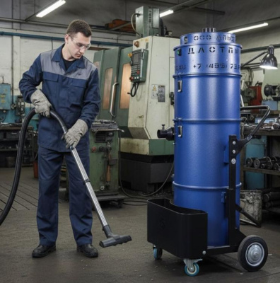 Промышленный пылесос Дастпром ПП-220/60.4-3 (60 л, 3 кВт, 220 В, циклонный, HEPA). Изображение №3