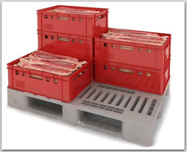 Фото пластиковый поддон iplast 02.108. для пищевой промышленности на сайте www.kiit.ru в интернет-каталоге КИИТ ☎ +7(800) 707-07-45