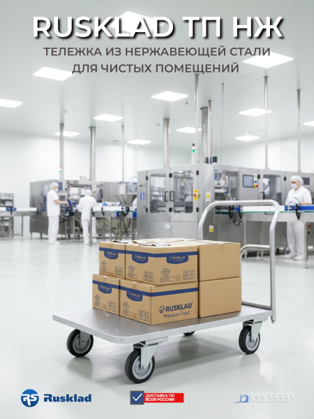Фото ручная грузовая тележка  rusklad тп нж 3 600х1000 | inox, 550 кг на сайте www.kiit.ru в интернет-каталоге КИИТ ☎ +7(800) 707-07-45