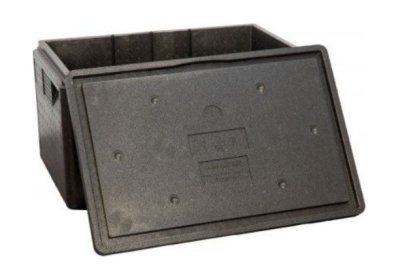 Контейнер KN 48 черный с крышкой 600х400х340 мм. Изображение №1