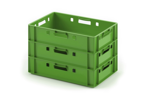 Фото пластиковый ящик для мяса iplast e1 12.421 600х400х120 зеленый на сайте www.kiit.ru в интернет-каталоге КИИТ ☎ +7(800) 707-07-45