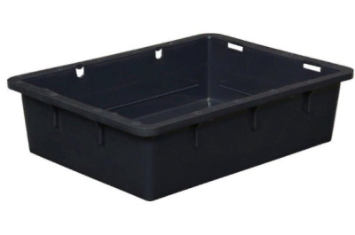 Ящик п/э сырково-творожный 532х400х141 черный без крышки. Изображение №1