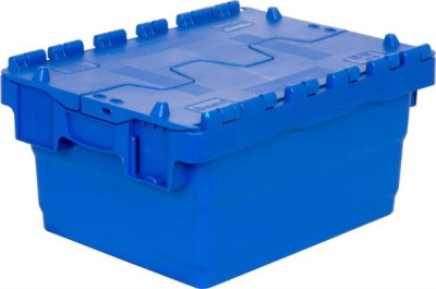 Ящик с крышкой 300х400х200 сплошной синий. Изображение №1