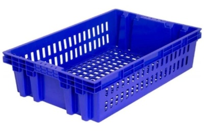 Ящик п/э хлебный 600х400х152,5 синий вес 1,2 кг.. Изображение №1