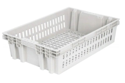 Ящик п/э хлебный 600х400х152,5 белый морозостойкий вес 1,2 кг.. Изображение №1