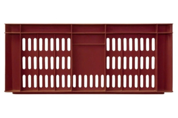 Фото ящик п/э 600х400х250 с перфорацией красный, вес 1,6 кг на сайте www.kiit.ru в интернет-каталоге КИИТ ☎ +7(800) 707-07-45