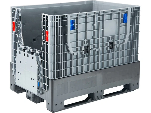 Фото контейнер dpf-box 1208s 1200x800x950 мм сплошной разборный серый на 3-х полозьях с 2-мя откид. дверцами на сайте www.kiit.ru в интернет-каталоге КИИТ ☎ +7(800) 707-07-45 Изображение №2