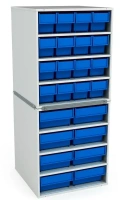 ДиКом К-01/1 + К-01/2 — кассетница на 2 яруса | Полка укороченная, ящики 400x185x100 и 400x92x100 мм