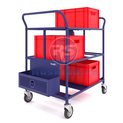 Тележка платформенная для ящиков RUSKLAD ТДЯ | 3 яруса, размеры 660×1055×950 мм. Изображение №5