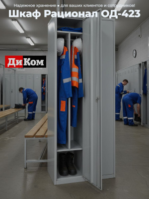 Шкаф гардеробный ДиКом Рационал ОД-423 на две секции (для двух человек). Изображение №3