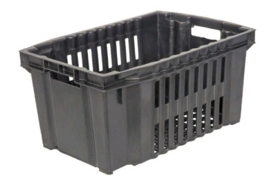 Ящик п/э овощной 540х360х260 черный. Изображение №1