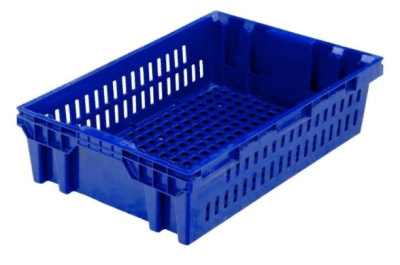 Ящик п/э хлебный 600х400х152,5 синий вес 1,4 кг.. Изображение №1